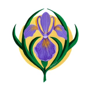 Blue Flag Iris for Quebec T-Shirt