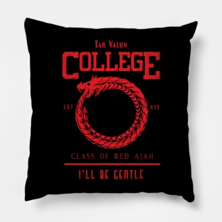 Tar Valon College Red Ajah Slogan and Symbol Dragon Pillow