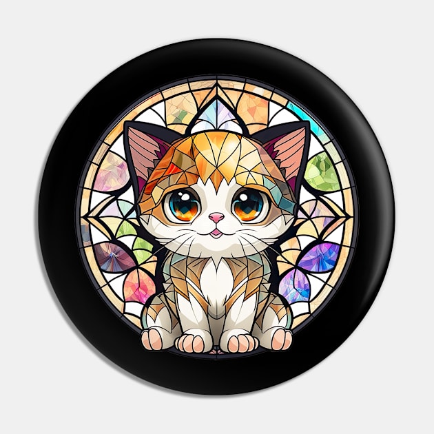 Cat Mosaic Pin by AstrAI