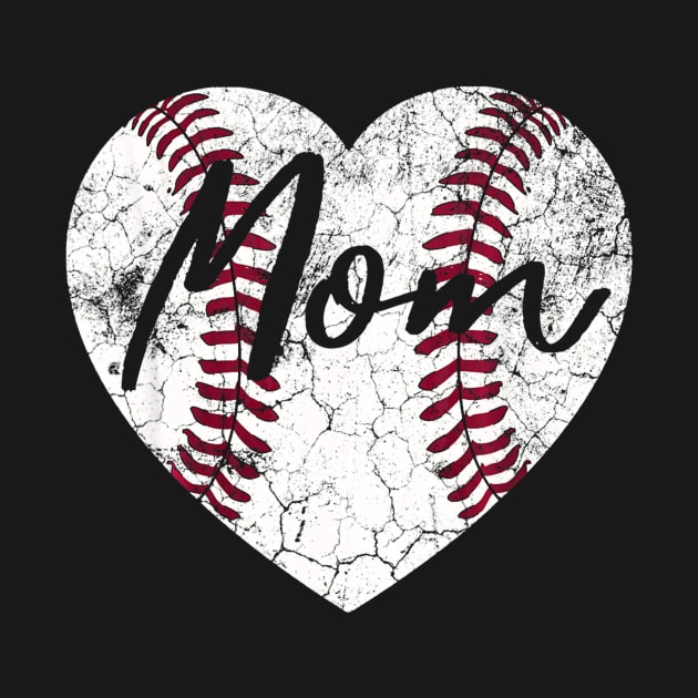 Baseball Softball Heart Mom Mothers Day by Vigo