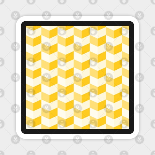 Illusion Yellow Pattern Magnet by Dafishop