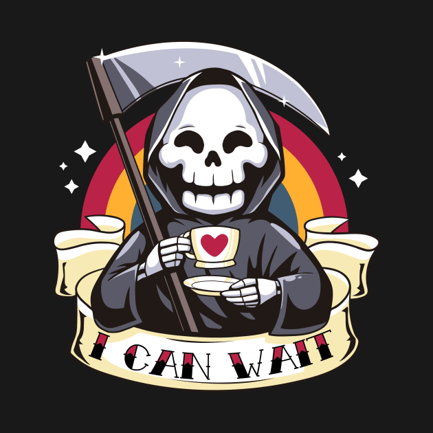 Death Coffee - Colorful Rainbow - Cute Reaper by Typhoonic