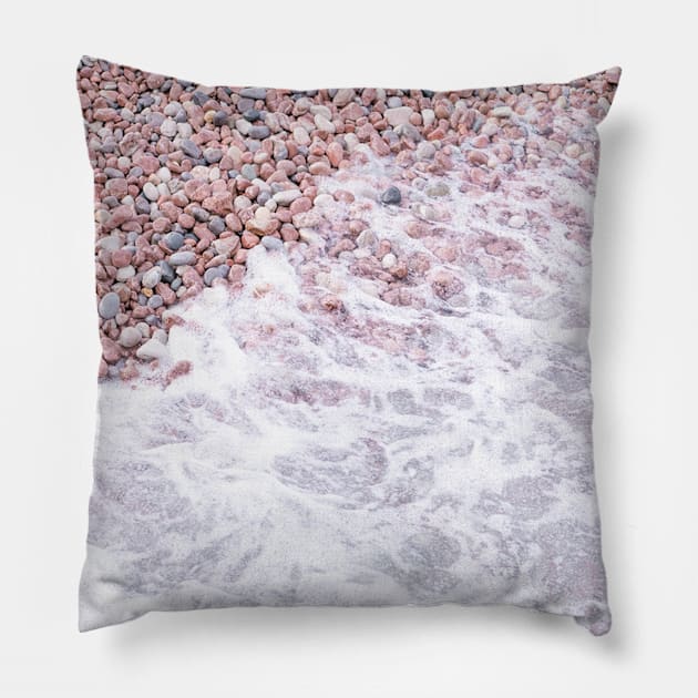Pink beach sand Pillow by Sarah Creations