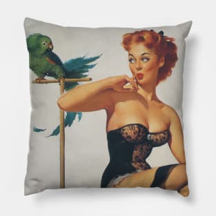 Gillette Elvgren - Parrot Pillow