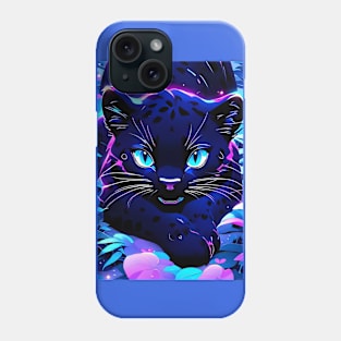 Cute Kawaii black panther art Phone Case