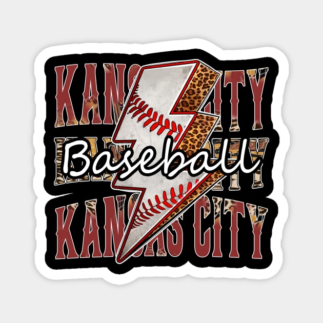 Graphic Baseball Kansas City Proud Name Team Vintage Magnet by WholesomeFood