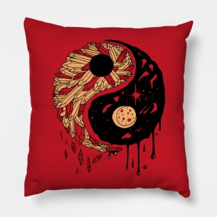 Red and Cream Yin Yang Crystals and The Night Sky Pillow