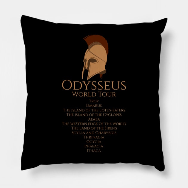 Ancient Greek Mythology - Odysseus World Tour Pillow by Styr Designs