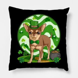 Chihuahua Dog St Patricks Day Leprechaun Pillow