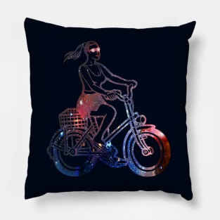 Girl with Bike Pillow