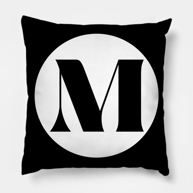 M (Letter Initial Monogram) Pillow by n23tees