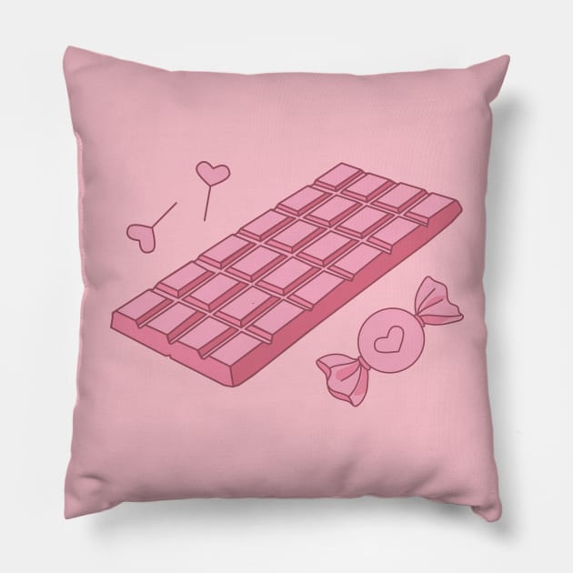 pink chocolate Pillow by Wlaurence