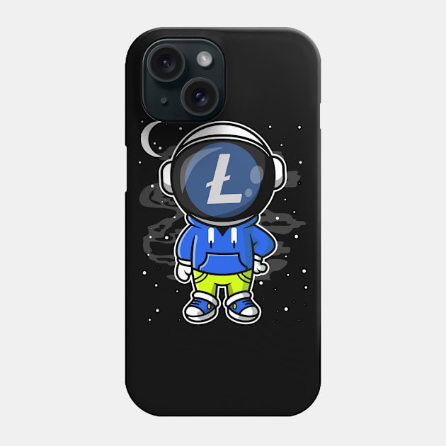 Hiphop Astronaut Litecoin Lite Coin LTC To The Moon Crypto Token Cryptocurrency Wallet Birthday Gift For Men Women Kids Phone Case by Thingking About