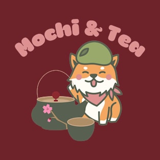 Cute Kawaii Mochi and Tea Shibi Inu T-Shirt