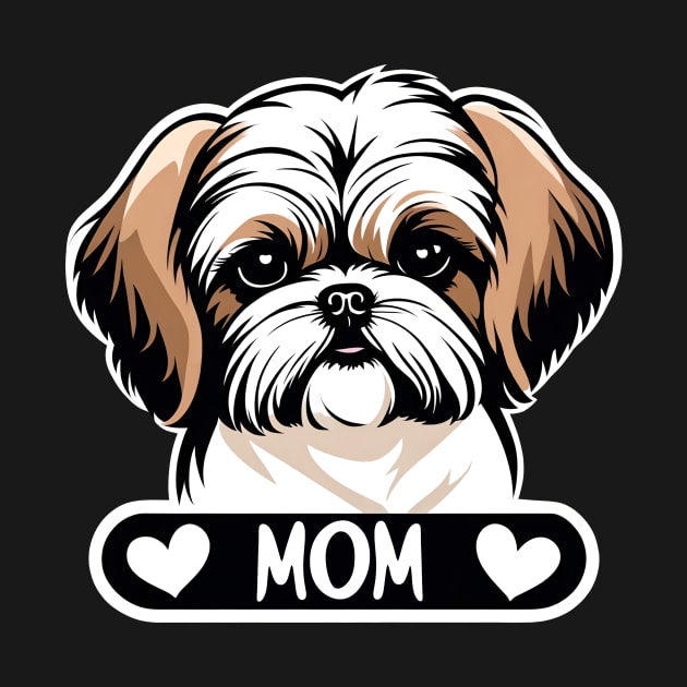 Dog Mom Puppy Sweet Shih Tzu Dog Loves Her Mama by LittleBean