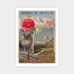 Le Mont Rose Switzerland Vintage Poster 1891 Magnet