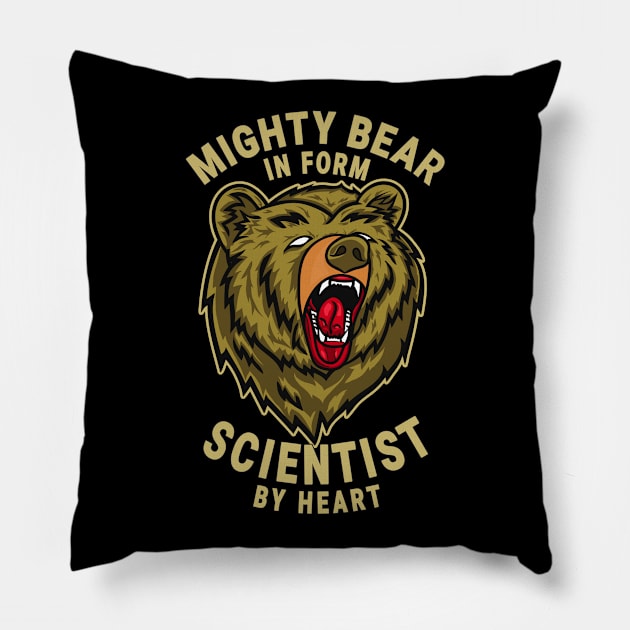 Scientist Mighty Bear Design Quote Pillow by jeric020290