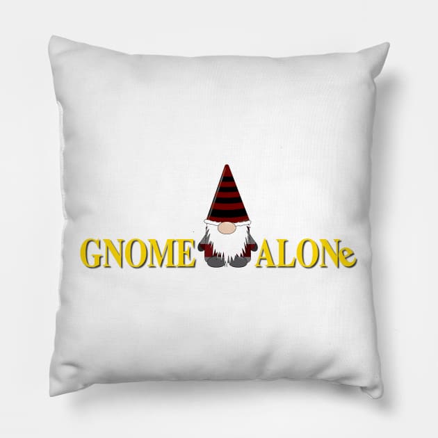 Gnome Alone Christmas Funny Holiday Elves Pillow by KevinWillms1