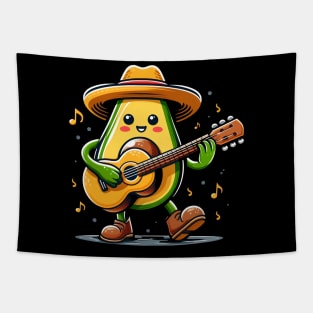 avocado playing guitar - music Tapestry