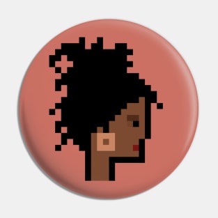 Pixel Art / Afro Woman Dreadlocks /ToolCrypto NFT #52 T-Shirt Pin