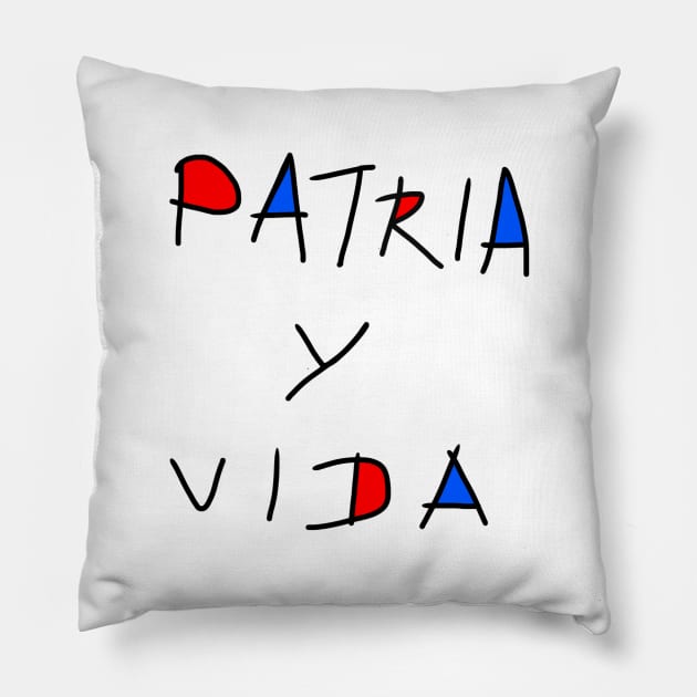 Patria y Vida 5 Pillow by VazMas Design