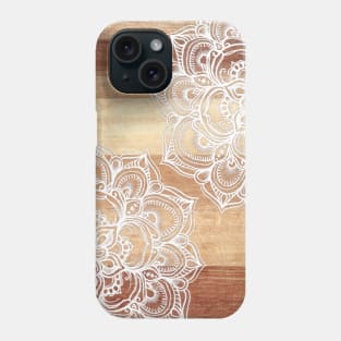 White Doodles on Blonde Wood Phone Case