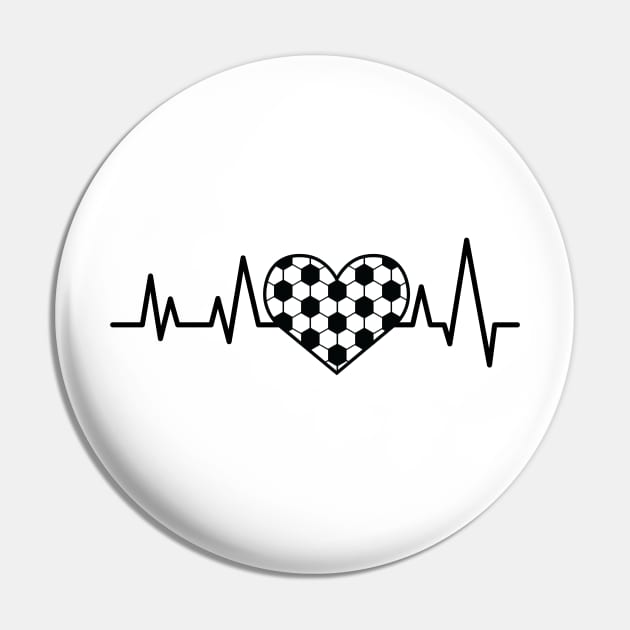 Heartbeat Pulse - Football / Soccer Pin by DesignWood-Sport