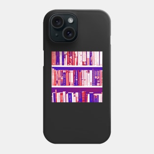 bookshelf in blue, purple and red Phone Case