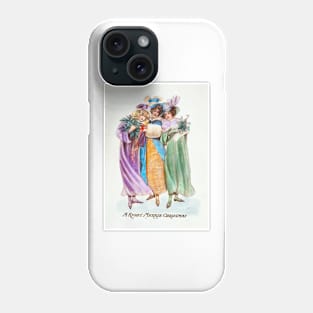 Christmas Greeting A Right Merrie Christmas Phone Case