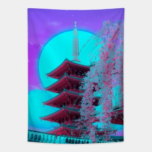 Neon Castle Tapestry