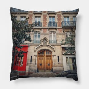 Parisian building facade Pillow