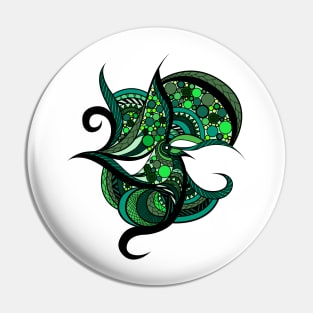 Green Doodle Pin