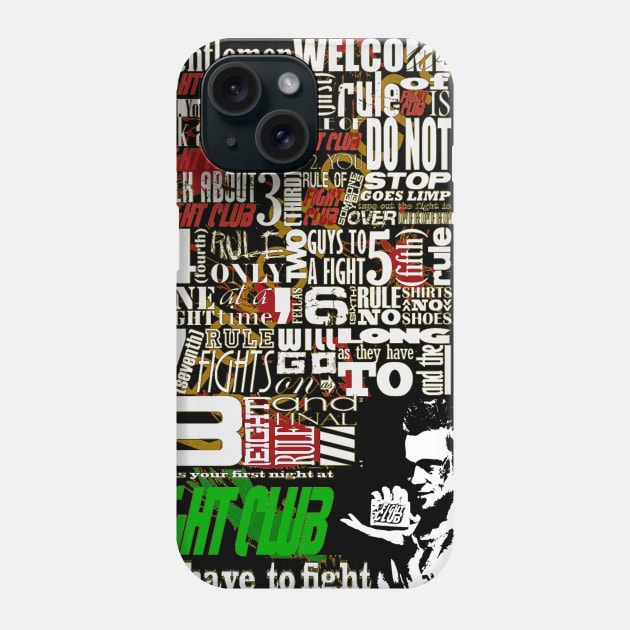 Fight Club Rules Phone Case by ramonagbrl