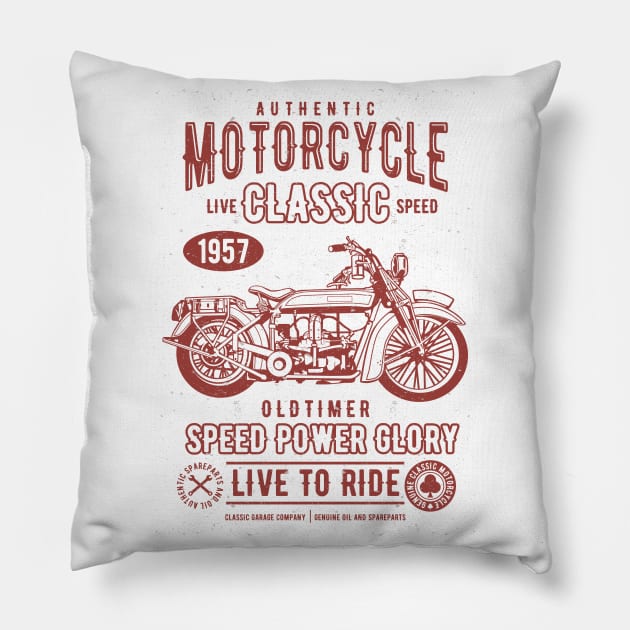 Authentic Motorcycle Classic Legend Pillow by Hariolf´s Mega Store