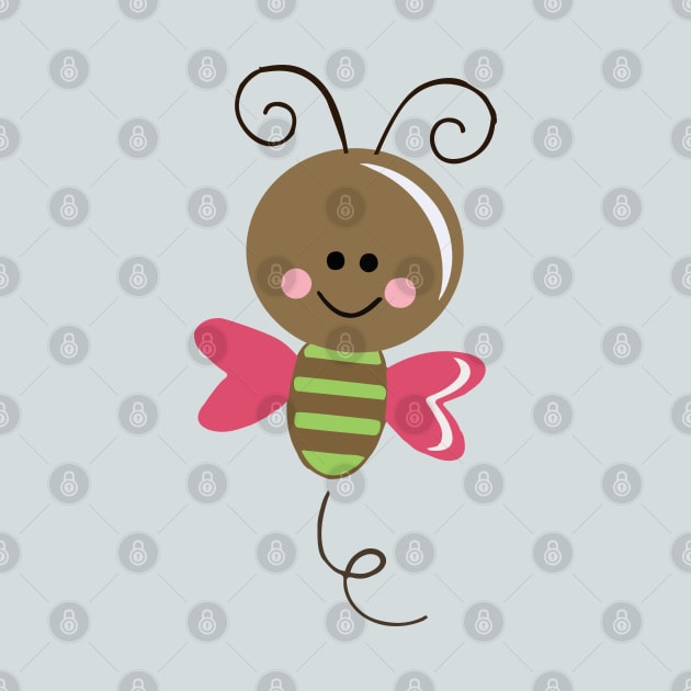 Cute bee design, bee with heart wings by Ribsa