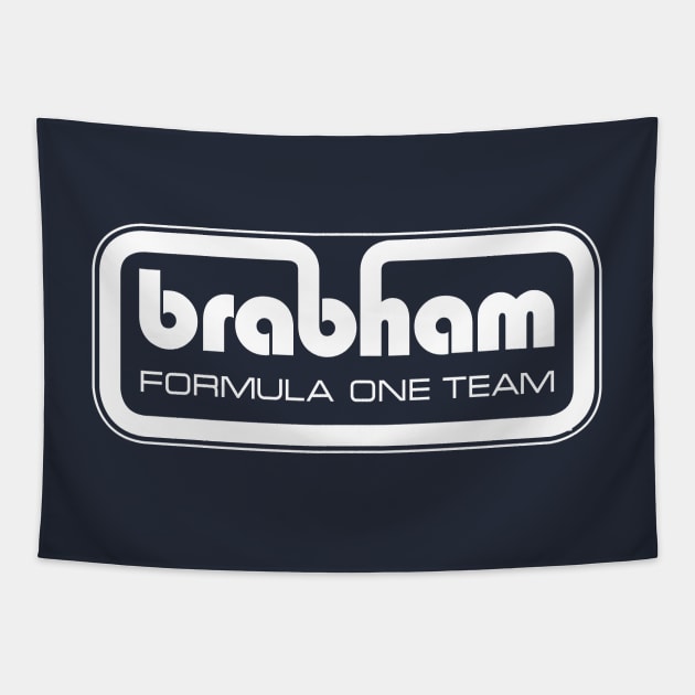 Brabham Formula One Team logo 1973/4 - white print Tapestry by retropetrol