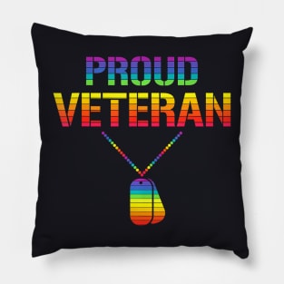 Proud Veteran Lgbt Q Gay Pride Dog Tag Military Soldier Pillow