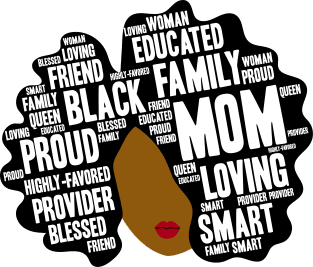 Black Mom Afro Word Art Magnet