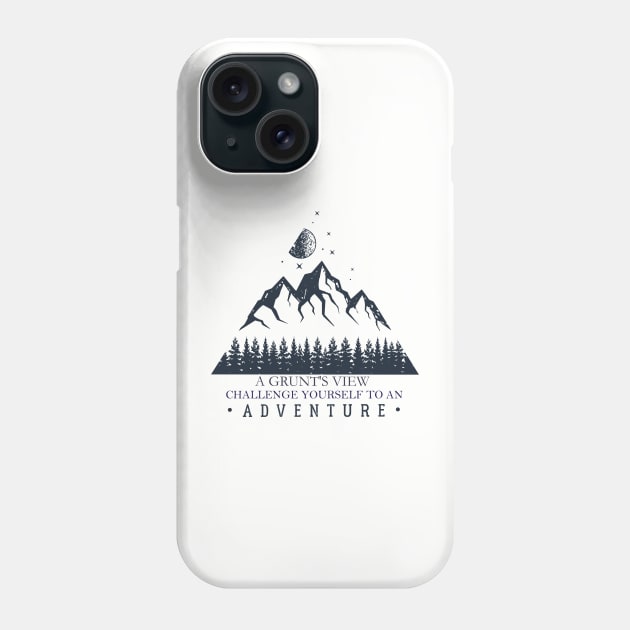 THE NIGHT TIME SKY WITH MOUNTAINS, MOON AND STARS Phone Case by A Grunt's View