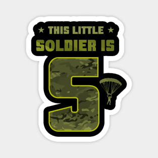 Kids 5 Year Old Soldier Birthday Gift T Shirt Military Camo 5th Magnet