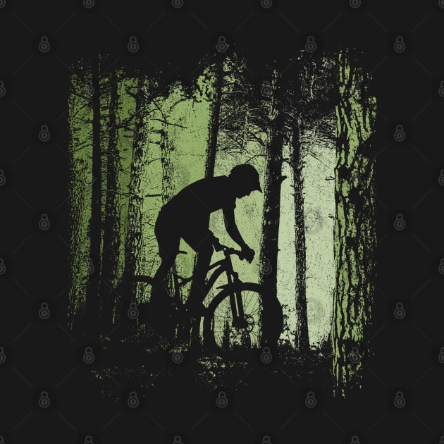 Forest Trail Biker Offroad Downhill MTB Cyclist by SkizzenMonster