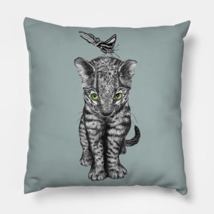 Jungle Kitty and Butterfly Pillow