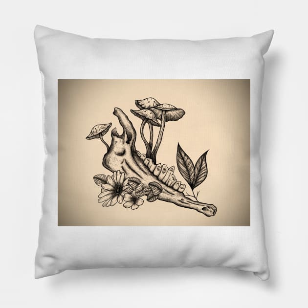 Animal Jaw Bone Design Pillow by AchillesHelios