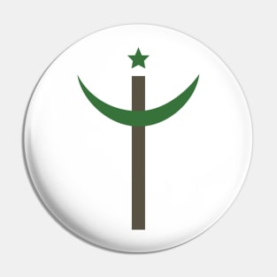 Combination of Crescent with Cross religious symbols in flat design icon Pin