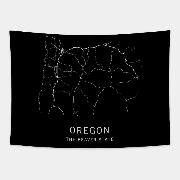 Oregon State Road Map Tapestry by ClarkStreetPress