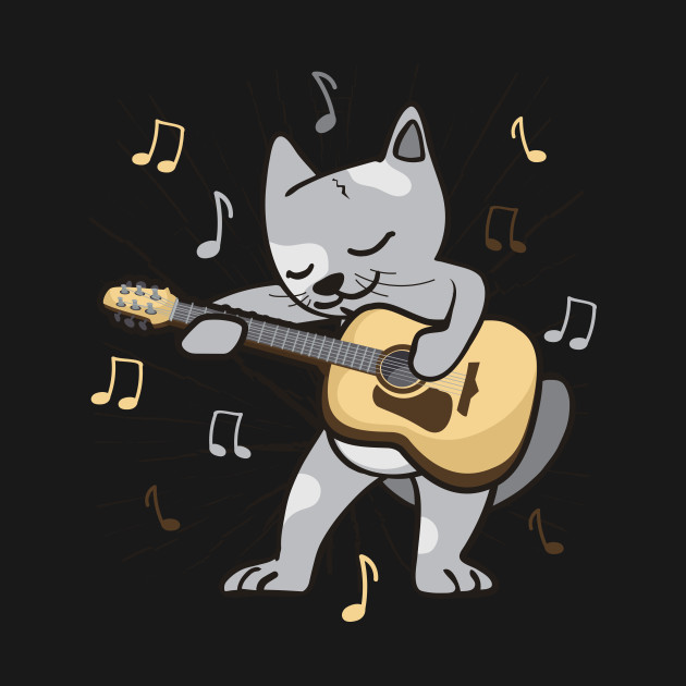 Disover Cat Guitar Funny Guitarist Gift - Cat Guitar - T-Shirt