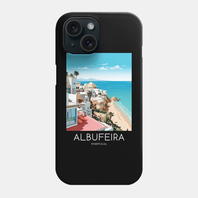 A Pop Art Travel Print of Albufeira - Portugal Phone Case by Studio Red Koala