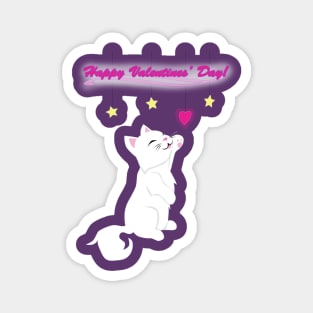 Valentines Day Cat Magnet