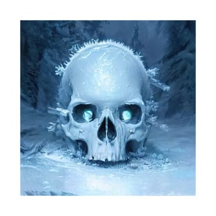 skull snow ice wilderness frozen skeleton and bones T-Shirt