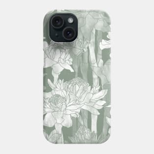 Sage Green Torch Ginger Flowers Phone Case